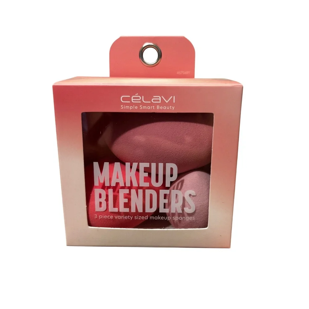 Celavi Makeup Blenders 3 Piece Variety Sized Makeup Sponges Set Pink Red 45756R1